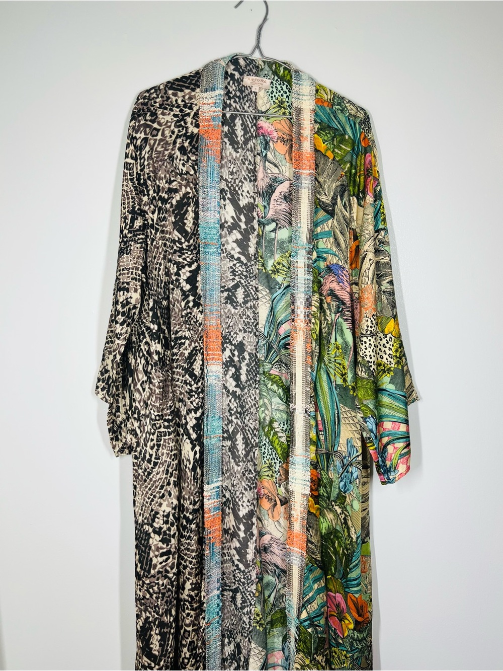 Luxury Anjuna Silk and Cotton Kimono Beach Coverup Robe Made in Italy